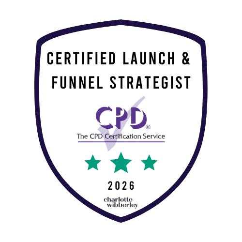 Launch & Funnel Strategist certification badge for Lily Attwell-Rowan